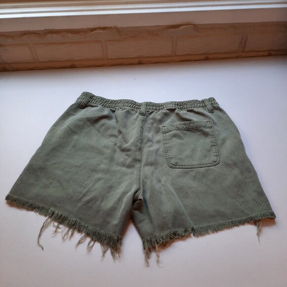 Aerie Shorts Womens Medium Green High Rise Utility Cutoff Military Boho Gorpcore - Picture 4 of 9